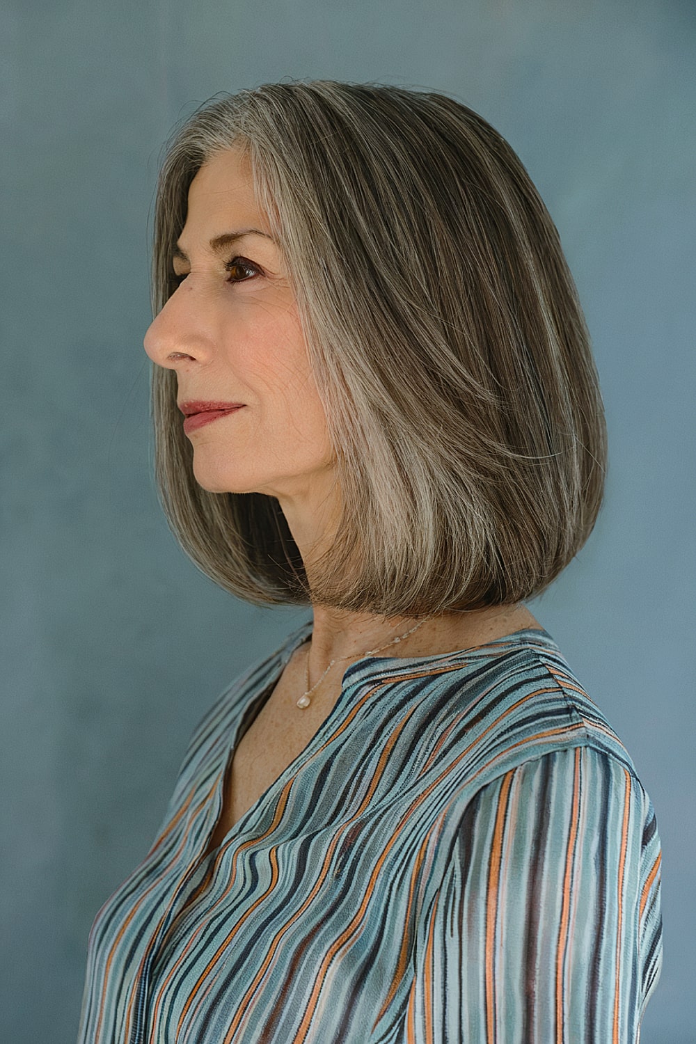 Long bob for older women