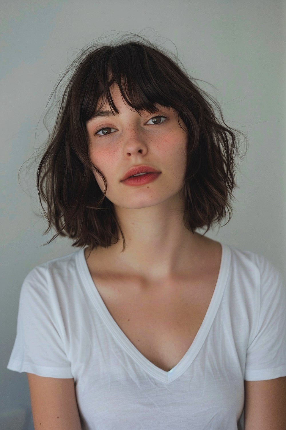 Long black french bob hairstyle