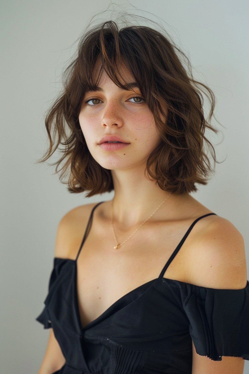 Long french bob with bangs