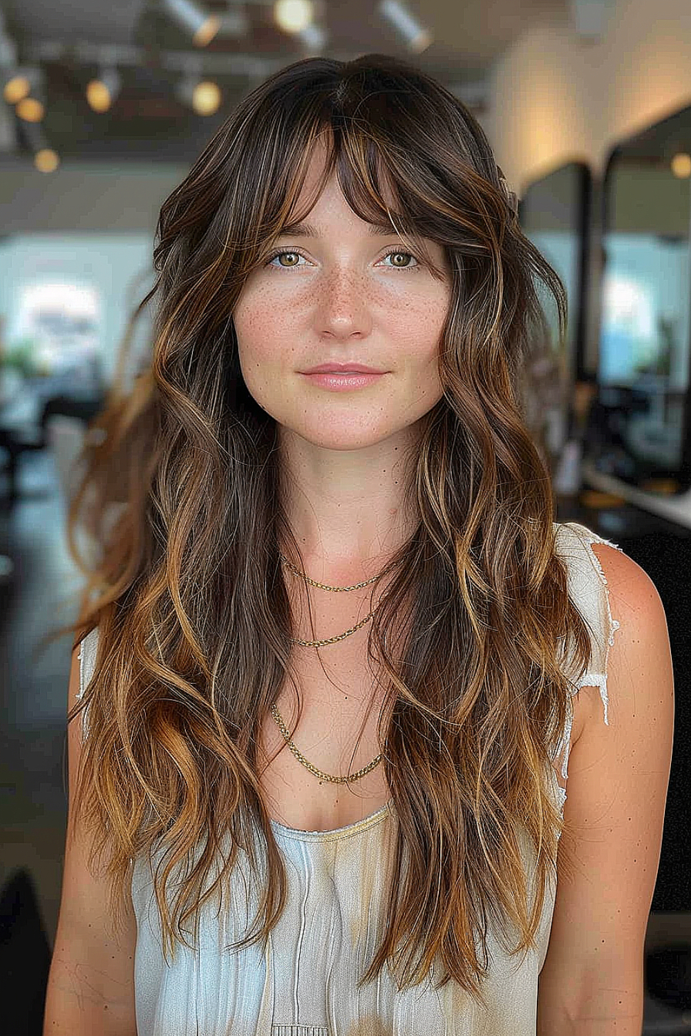 Long-layered shag with loose waves