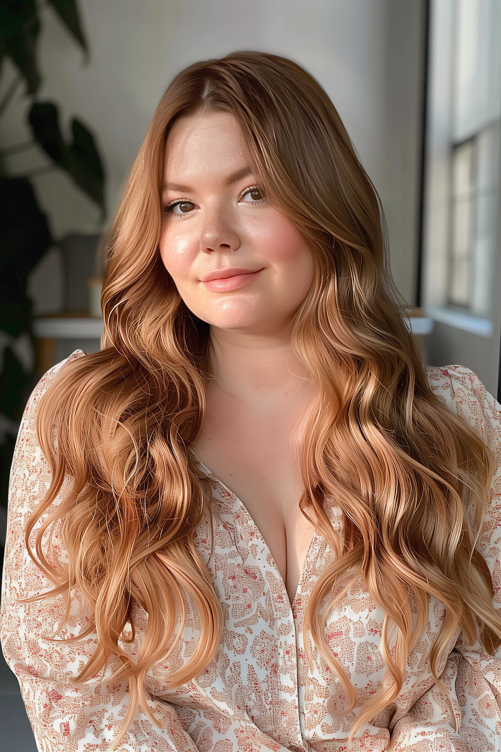 Long layered waves for round face