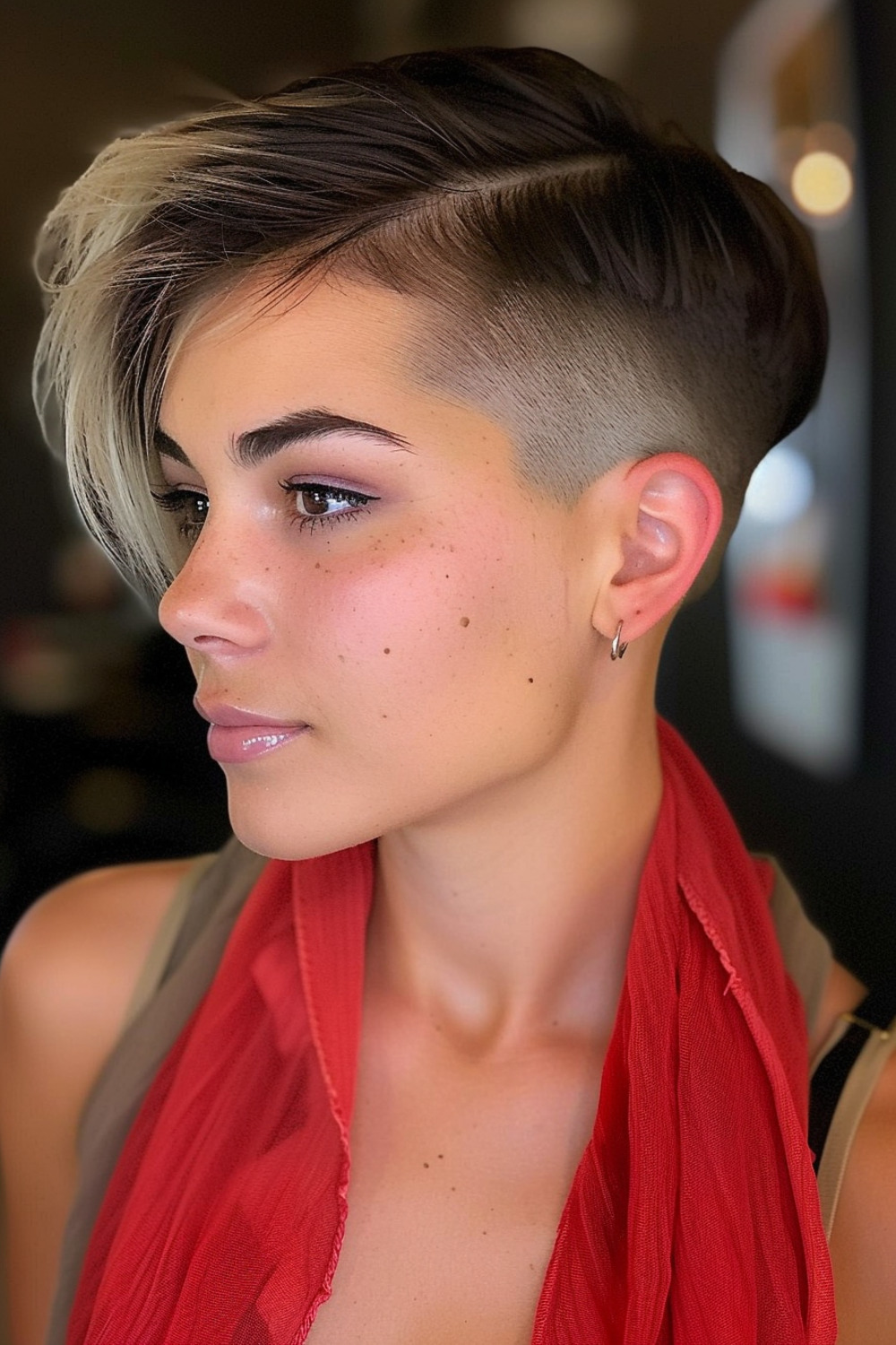 Long pixie cut with undercut