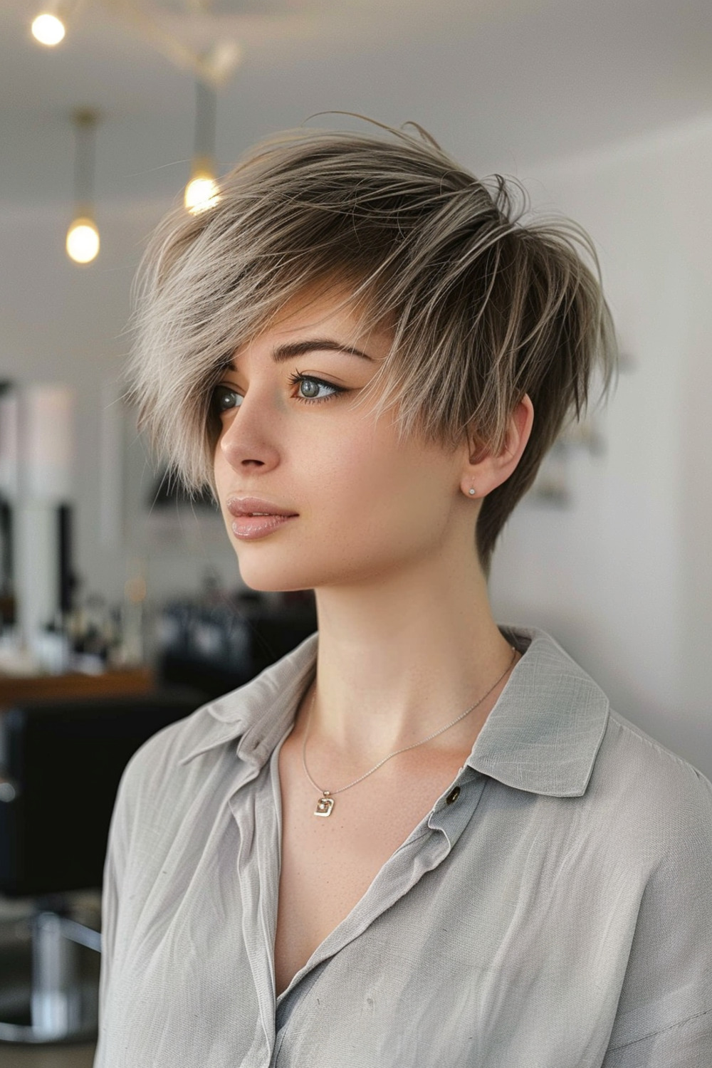 Long pixie with textured ends