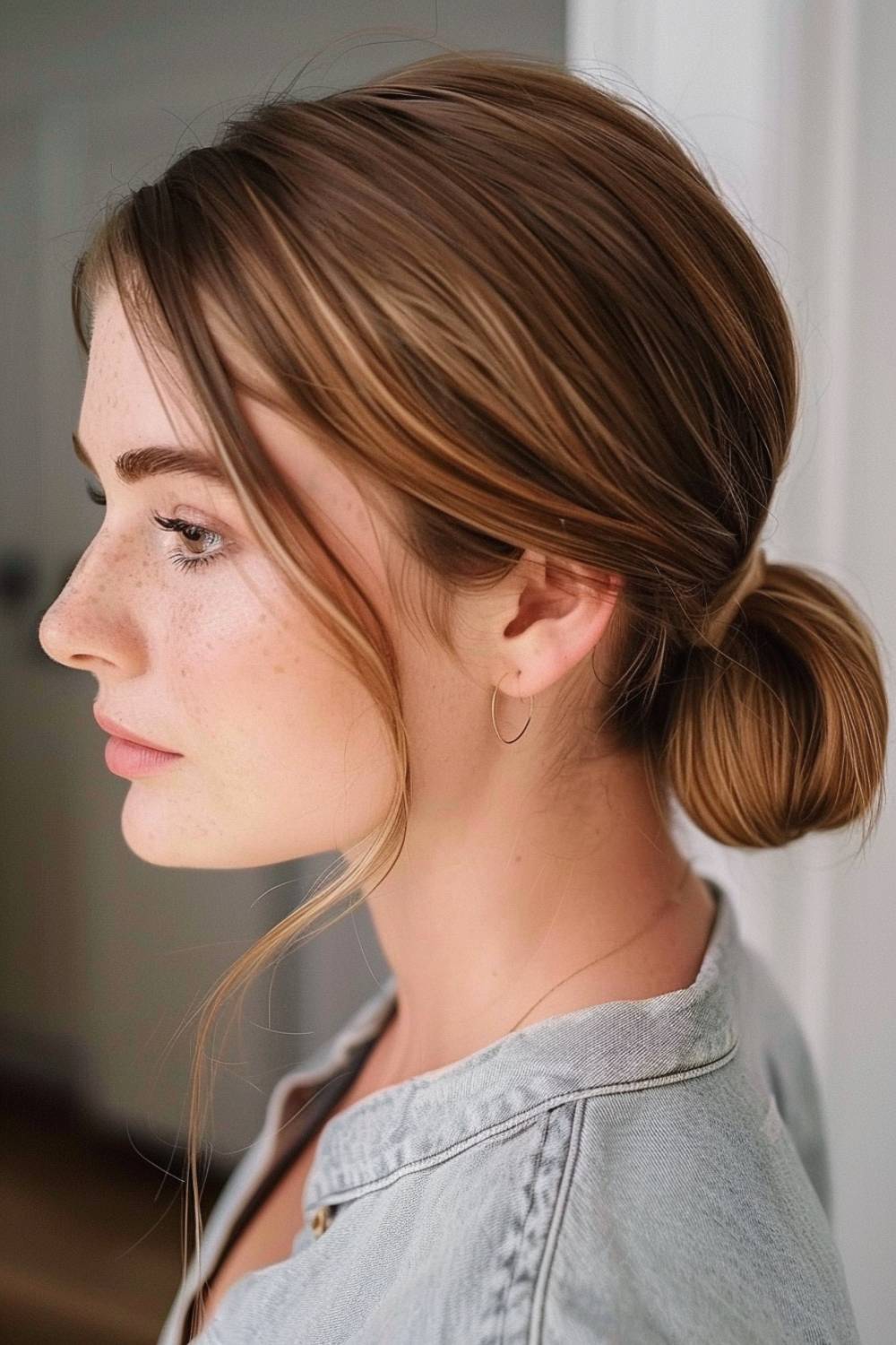 Loose low chignon