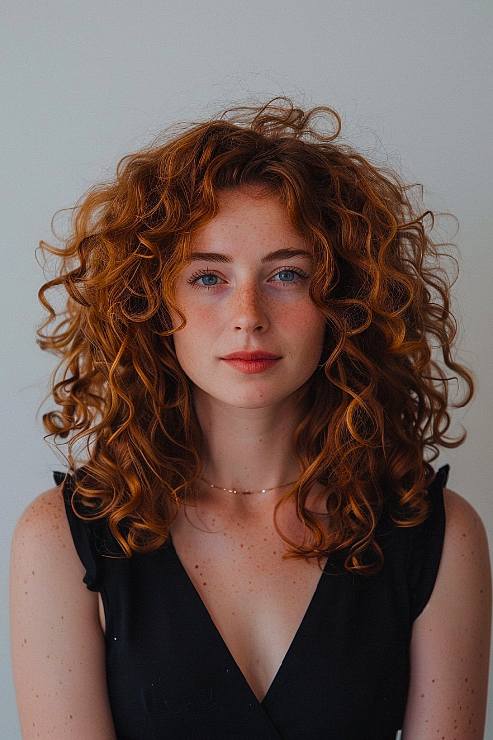 Medium curly hairstyle