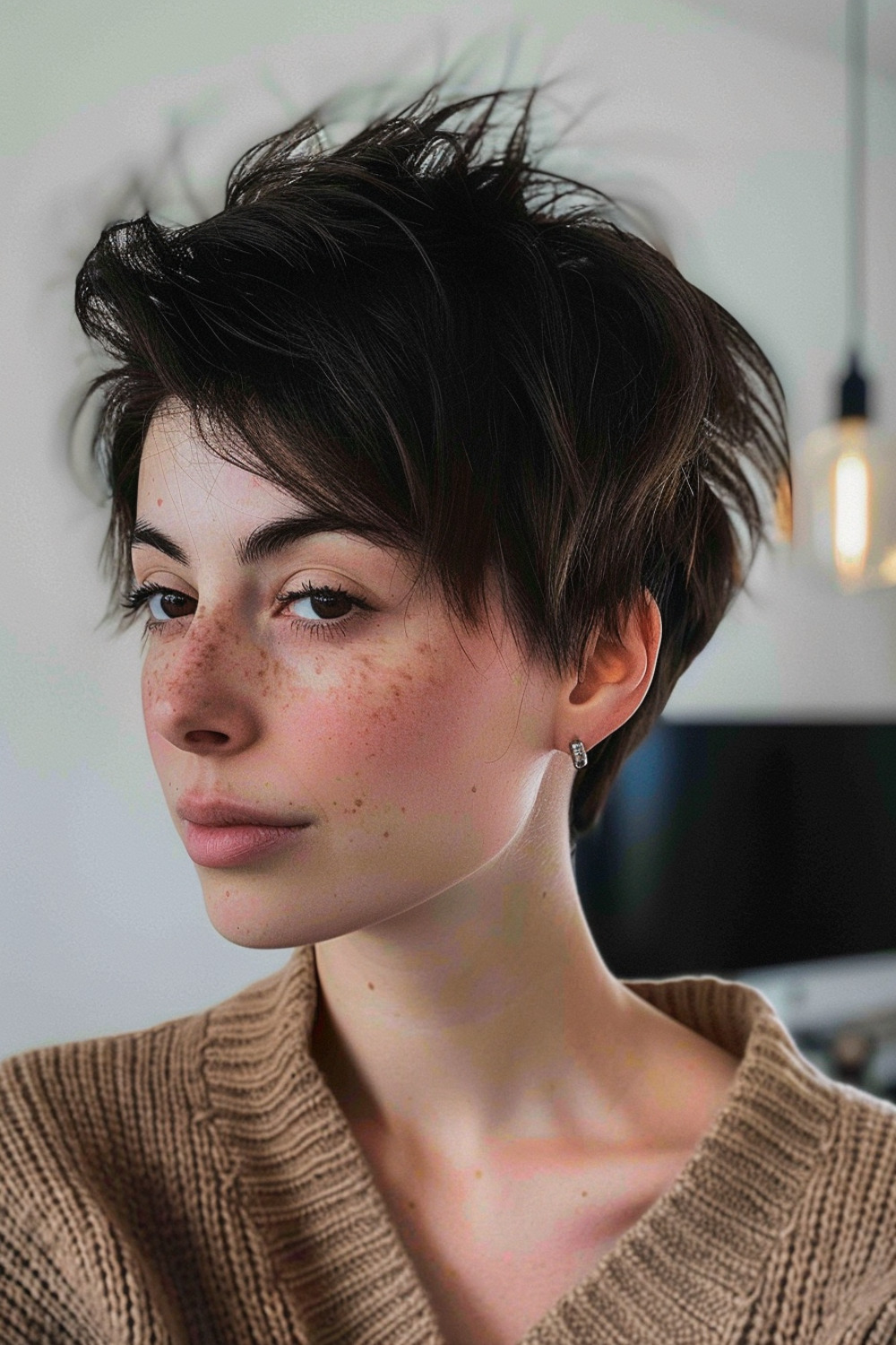 Messy long pixie for casual look