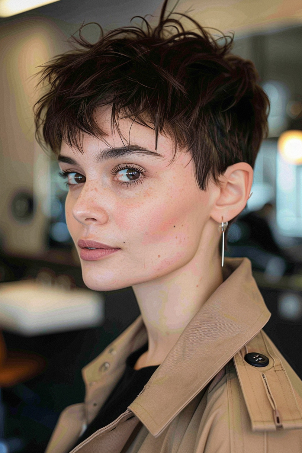 Messy pixie haircut with short layers