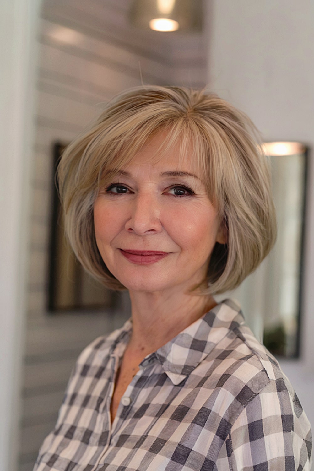 Modern bob haircut for older women