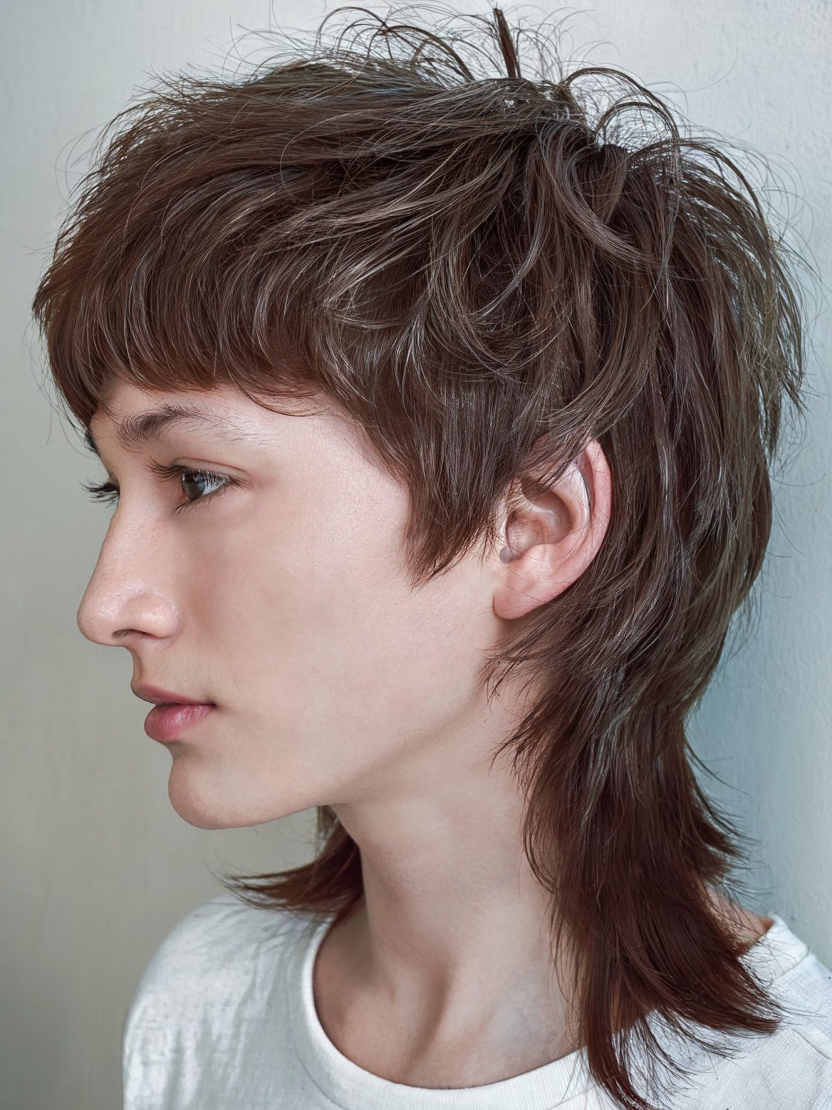 Wolf cut mullet