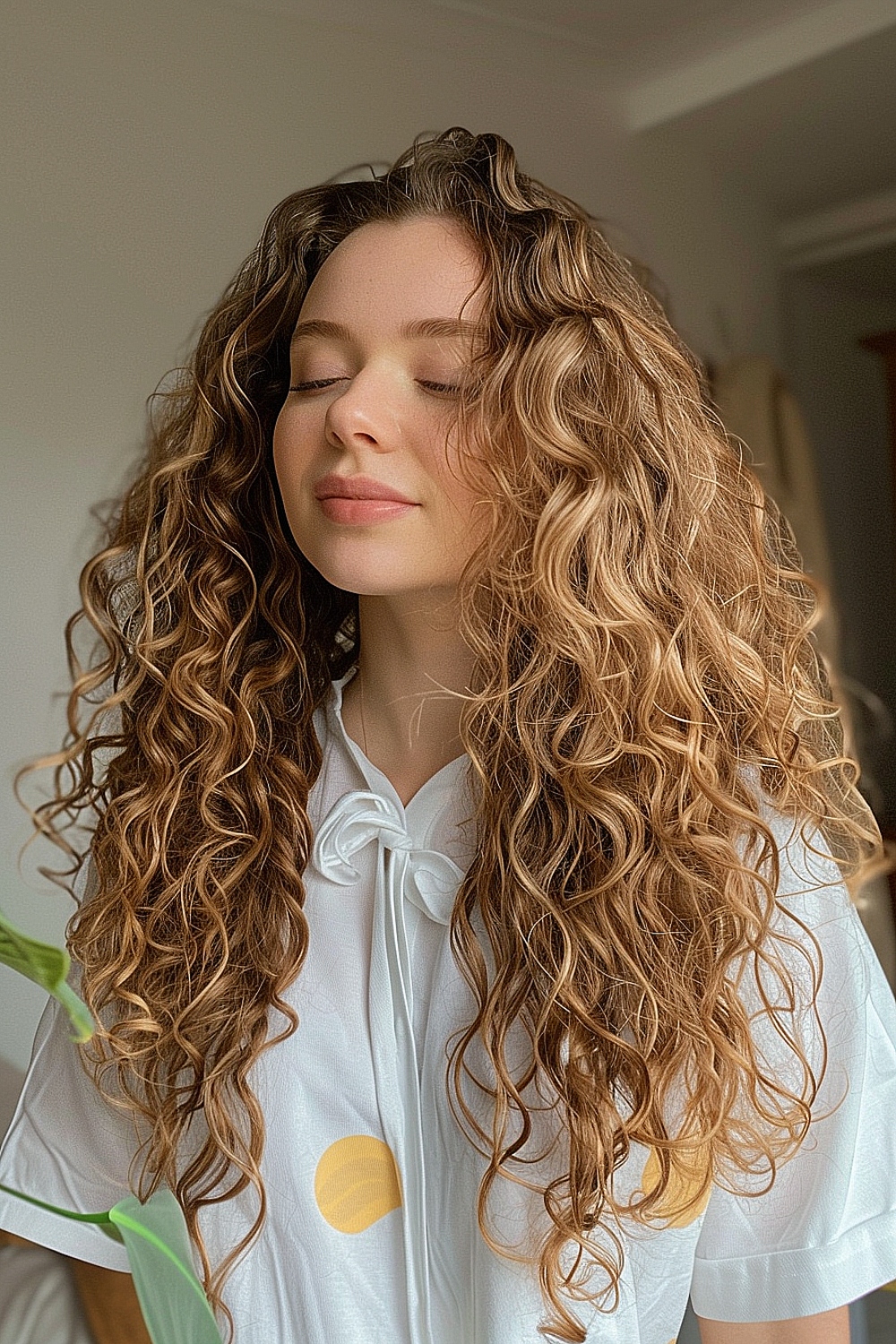 Natural long curls with a soft, bouncy finish