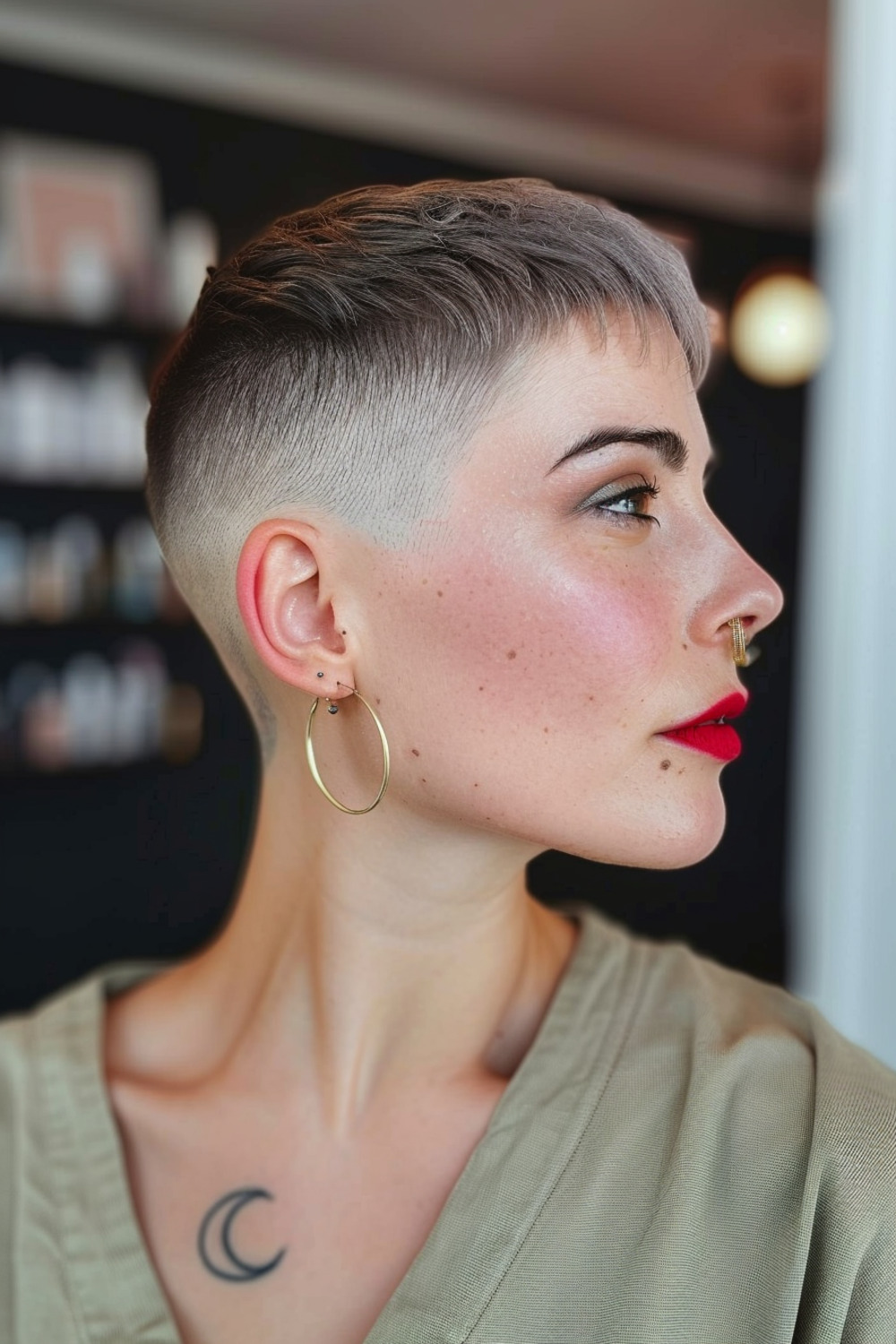 Pixie cut with shaved sides