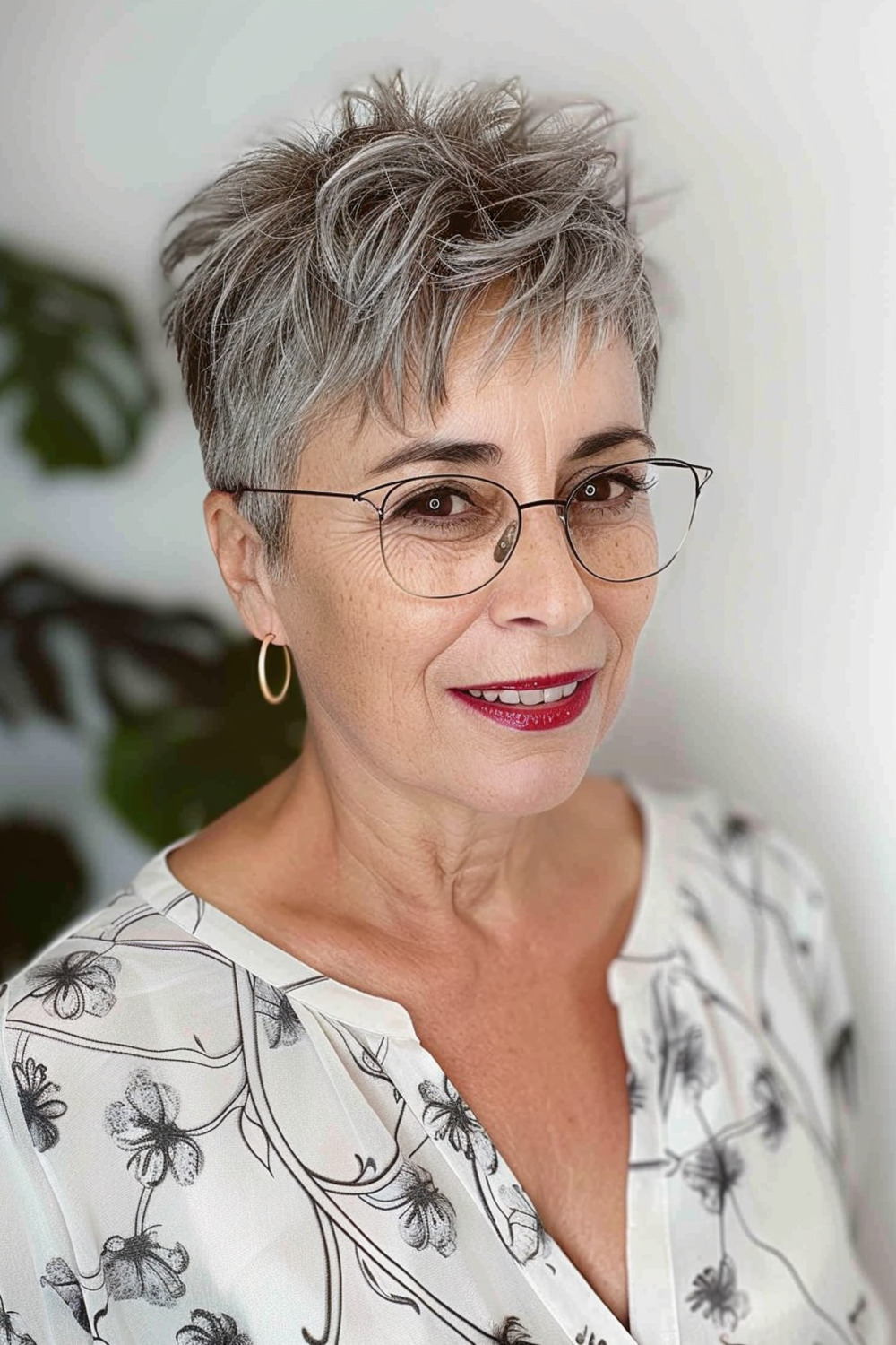 Pixie cut with textured layers for women over 50