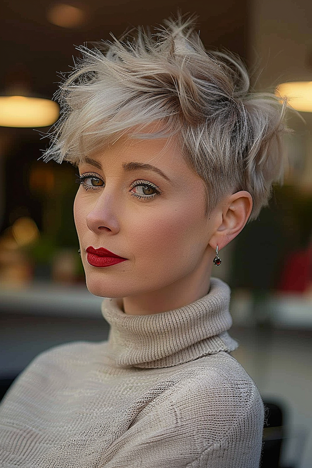 Pixie cut with tousled top