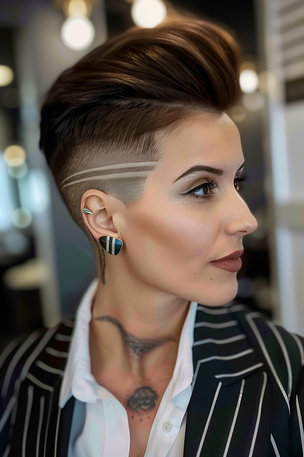 Pixie cut with undercut detail