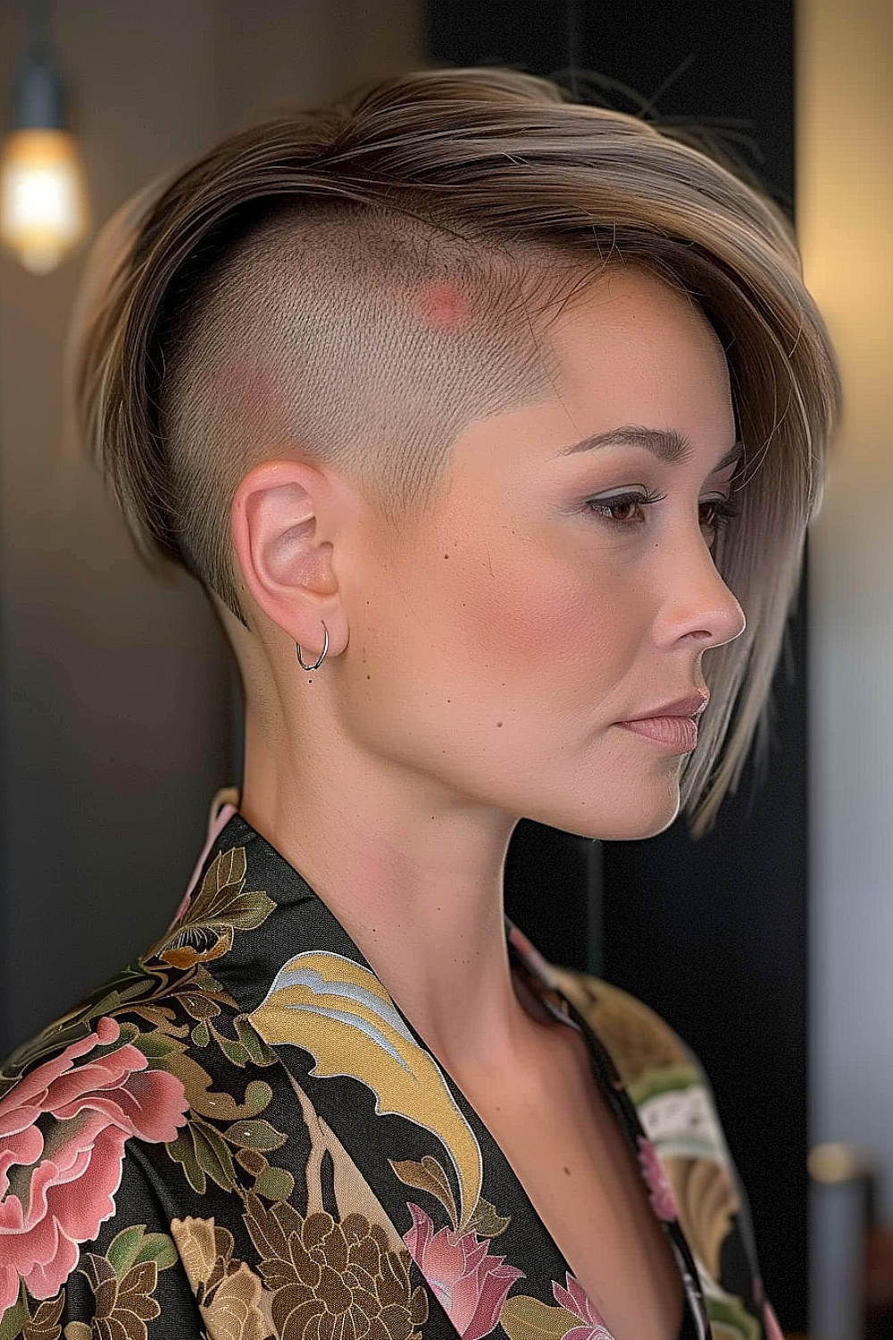 Pixie undercut with side bangs