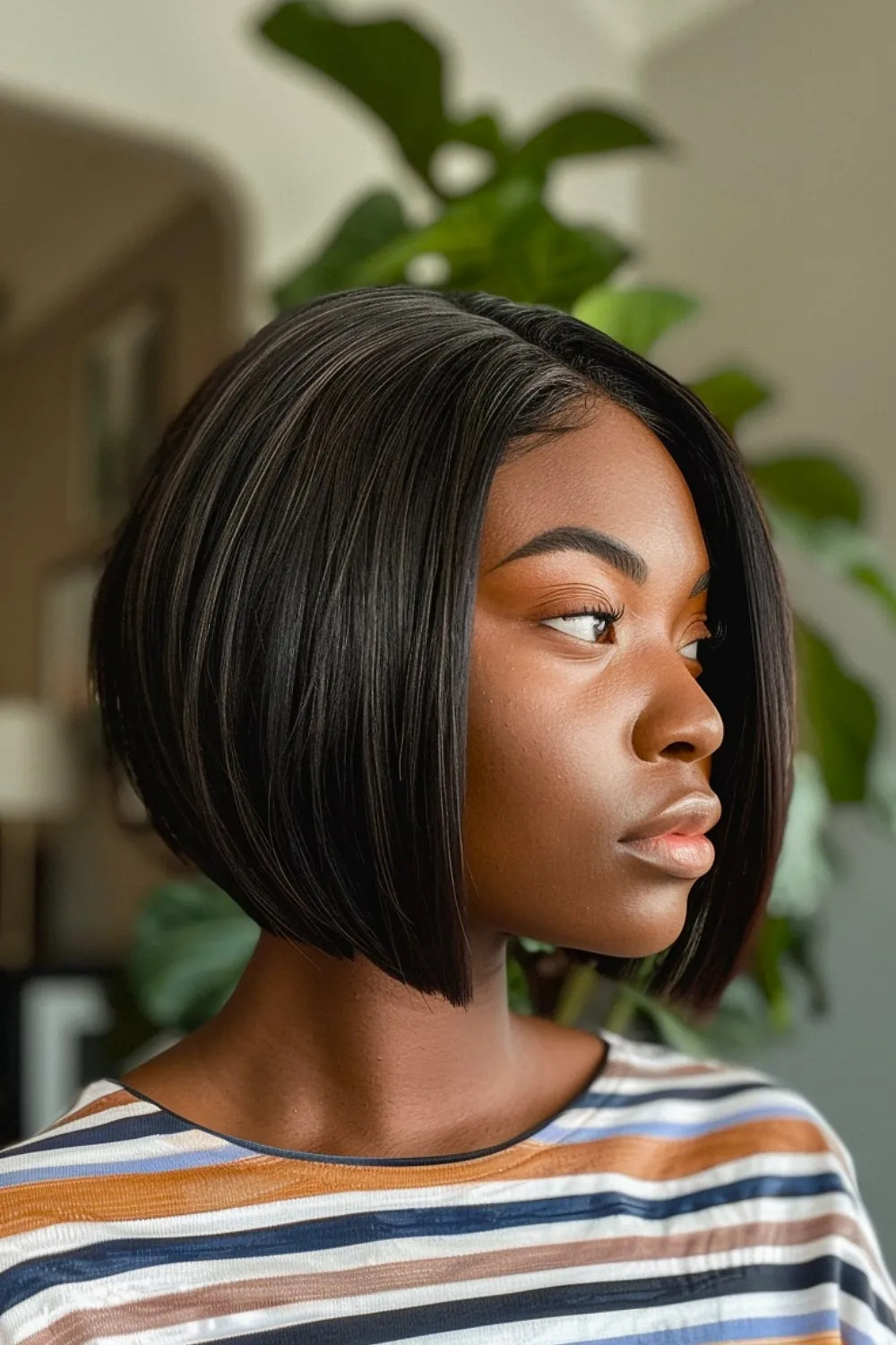 Quick weave bob hairstyle with leave out