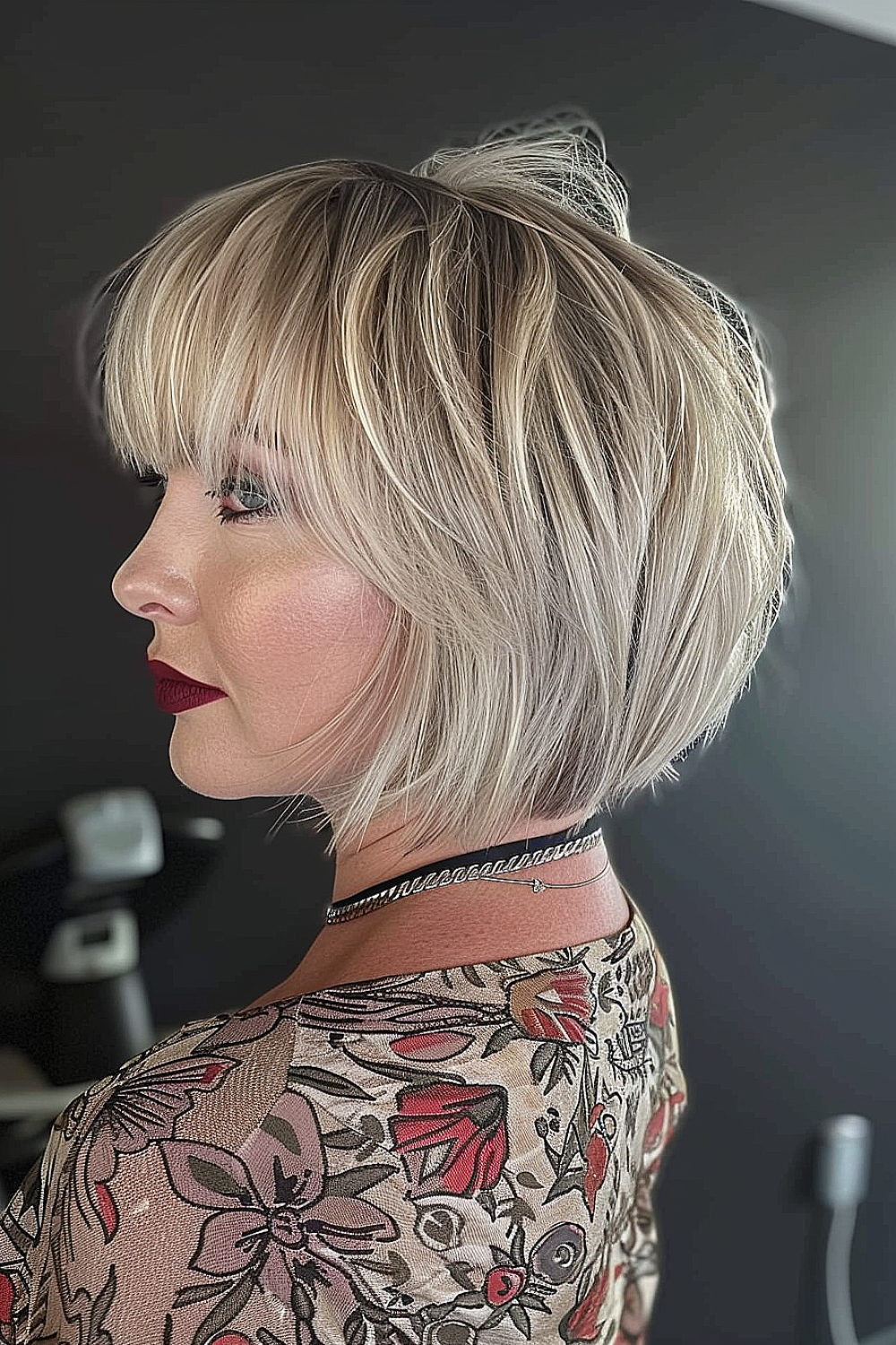 razor cut bob with graduated layers