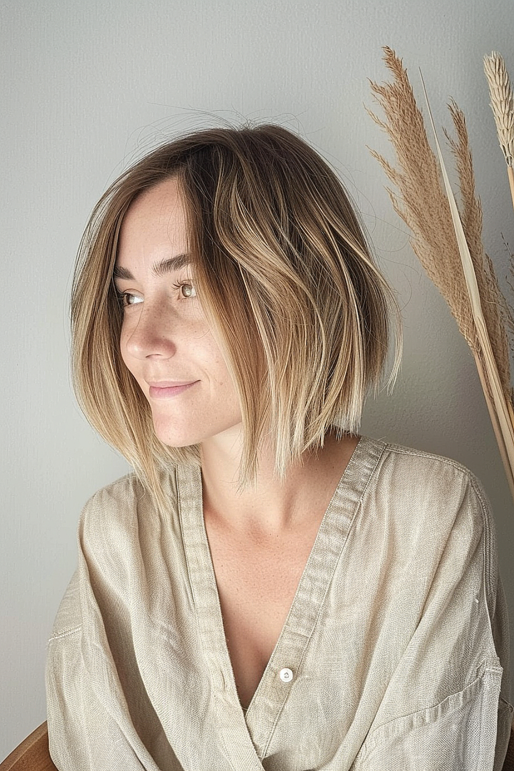 Razor cut bob with whisper-thin layers and soft texture