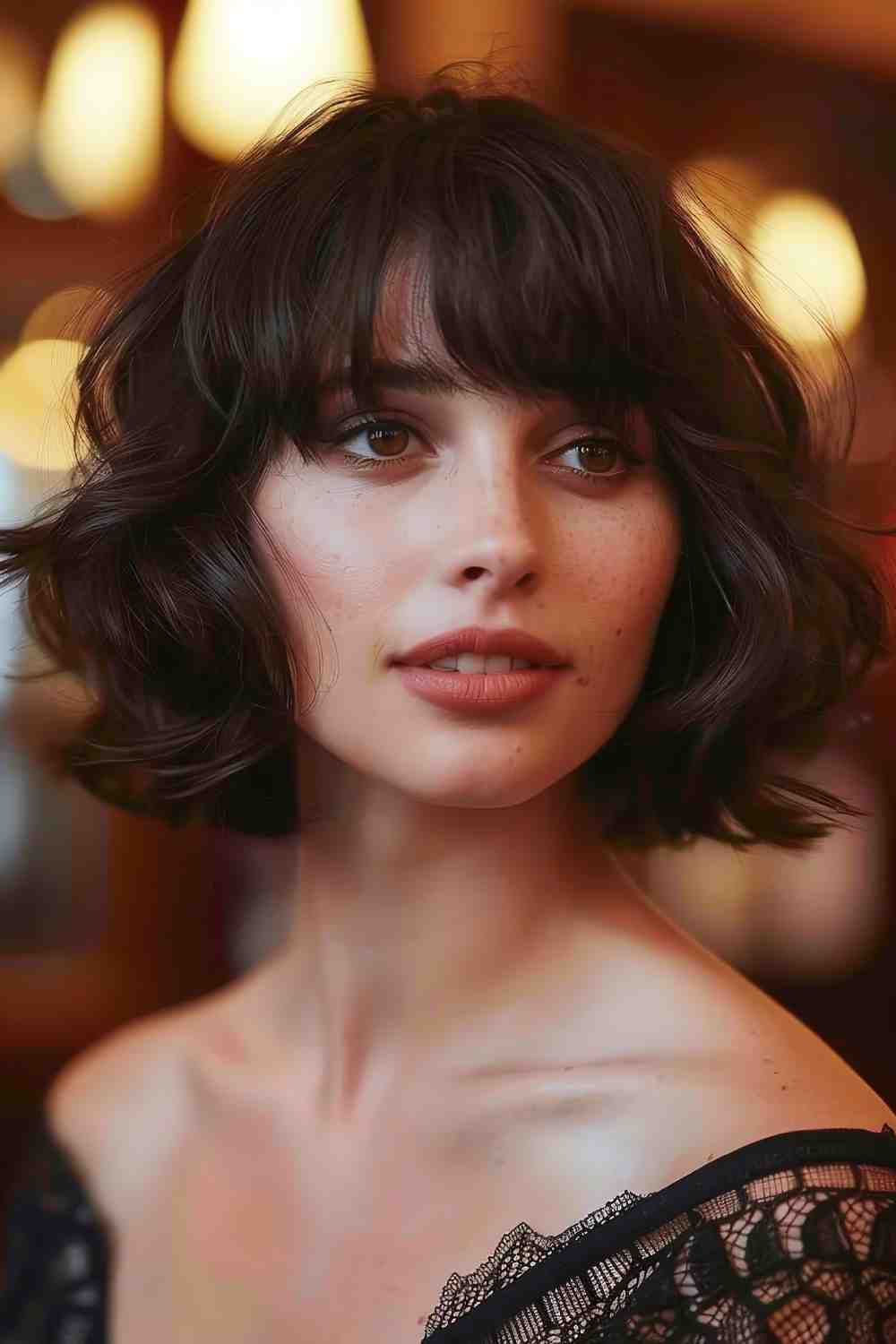 Retro-Inspired Wavy Bob with Volume