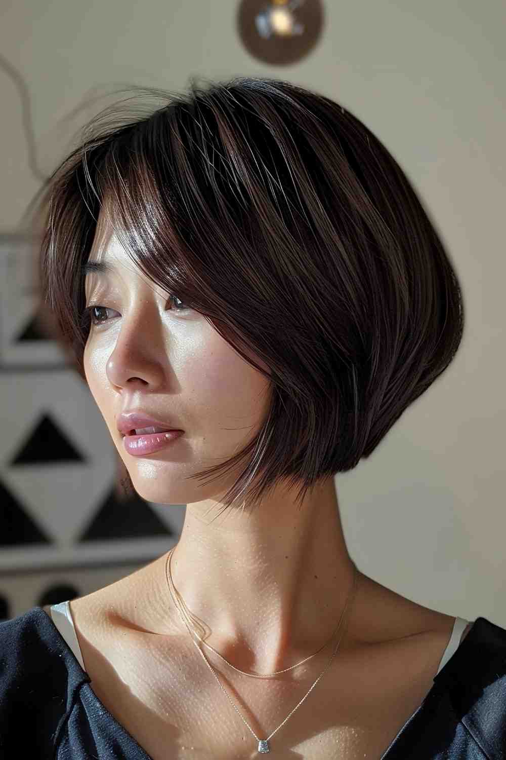 Sculptural bob with angular cut