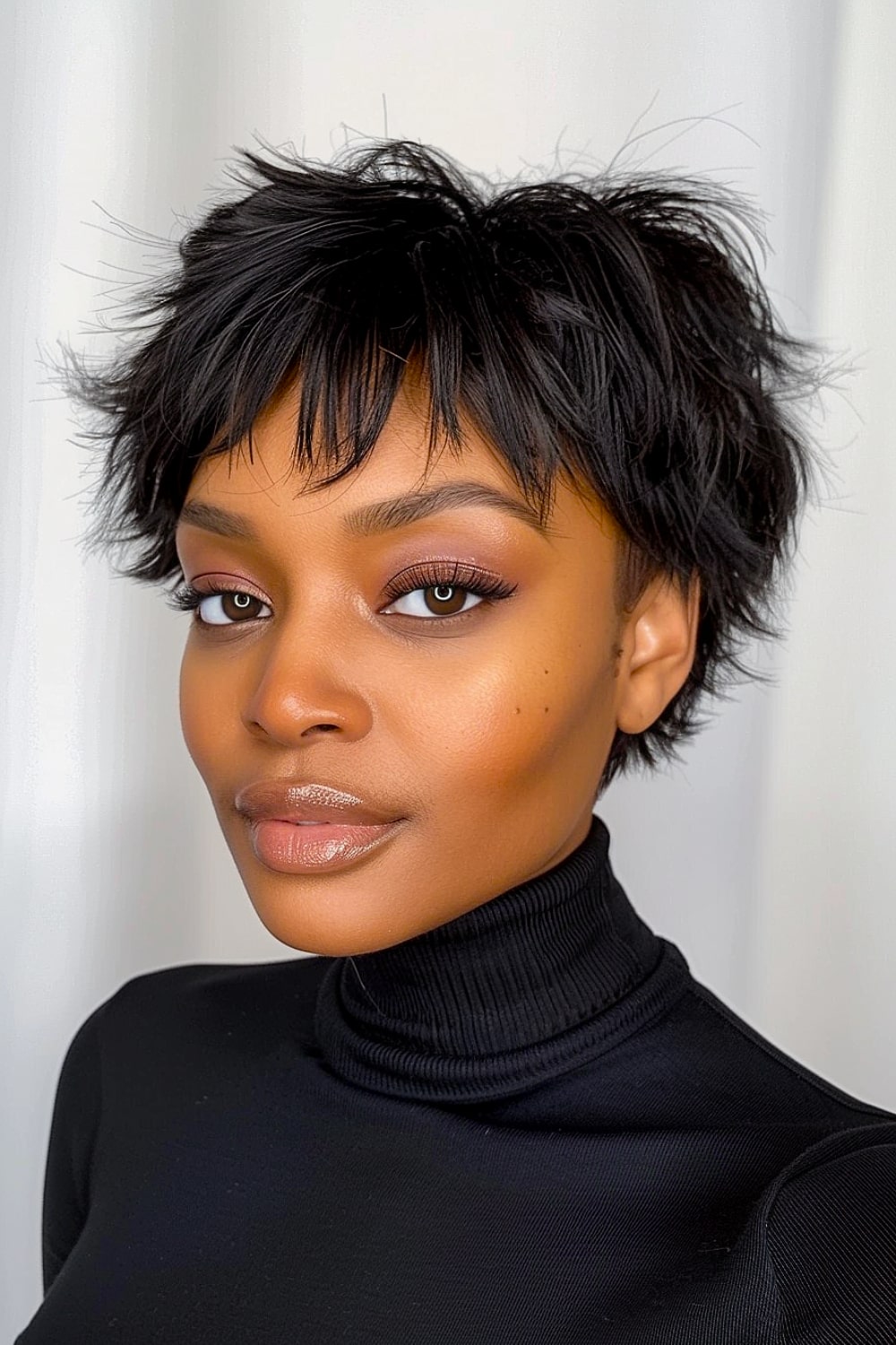 Shag pixie cut for Black women