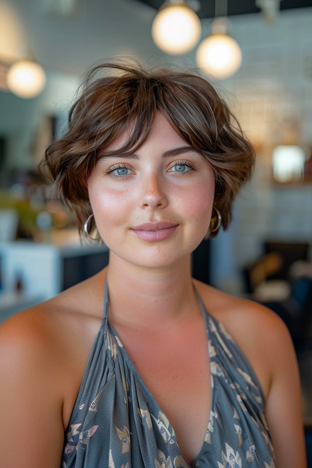 Shag pixie cut for round face