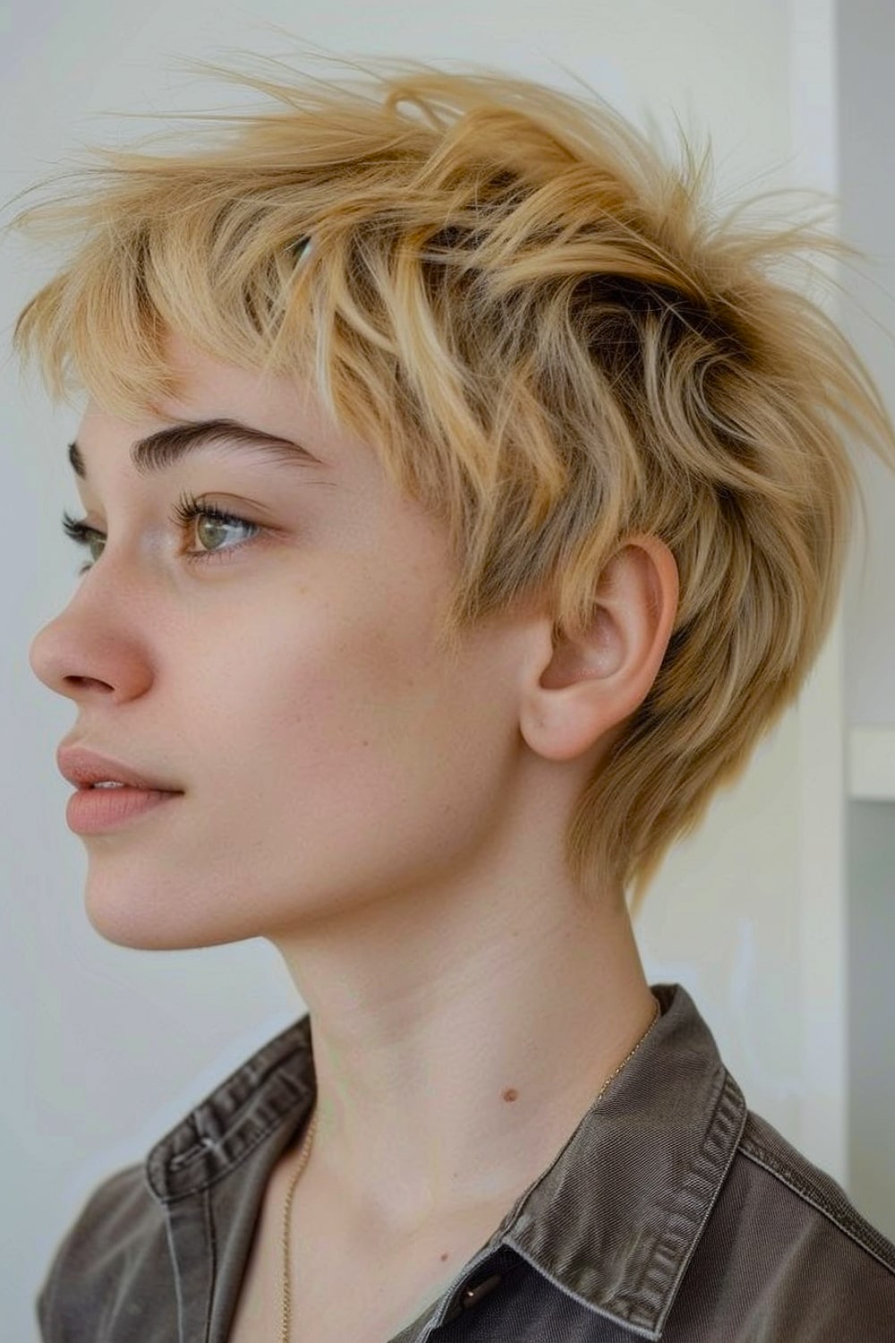 Shag pixie cut with color