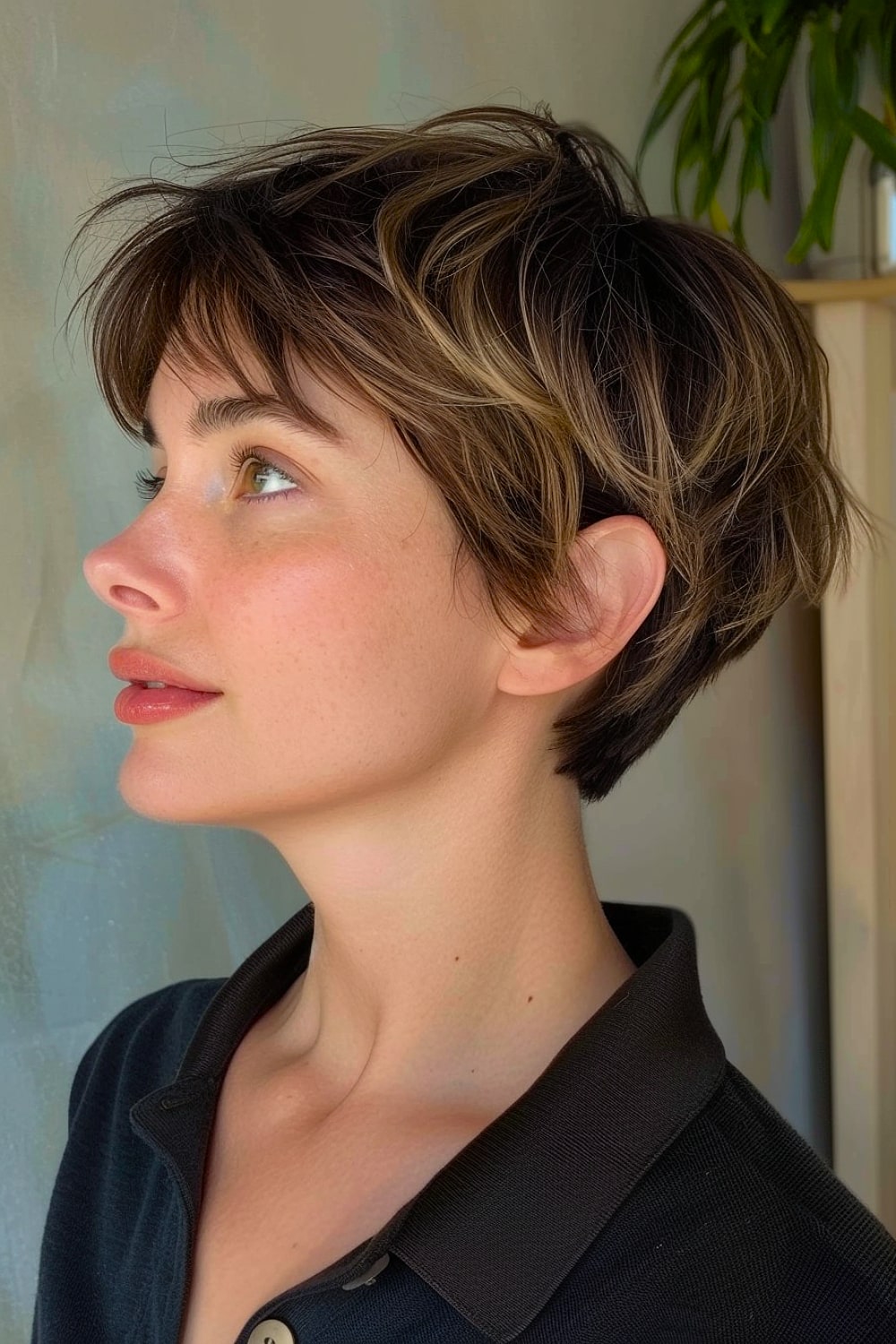 Shag pixie cut with highlights