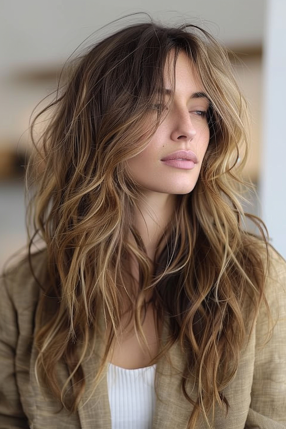 Shag with volumizing waves for fine hair