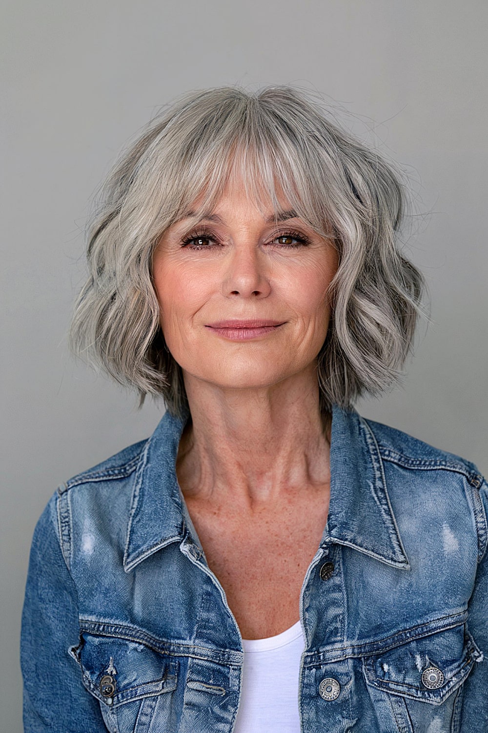 Shaggy bob for fine hair over 50