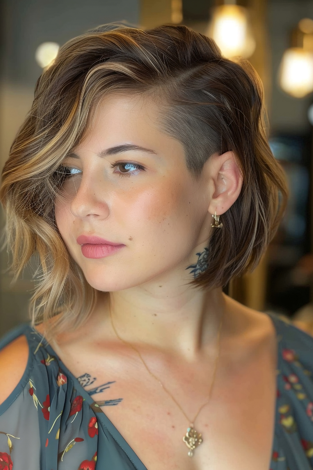 Shaggy chic with subtle undercut