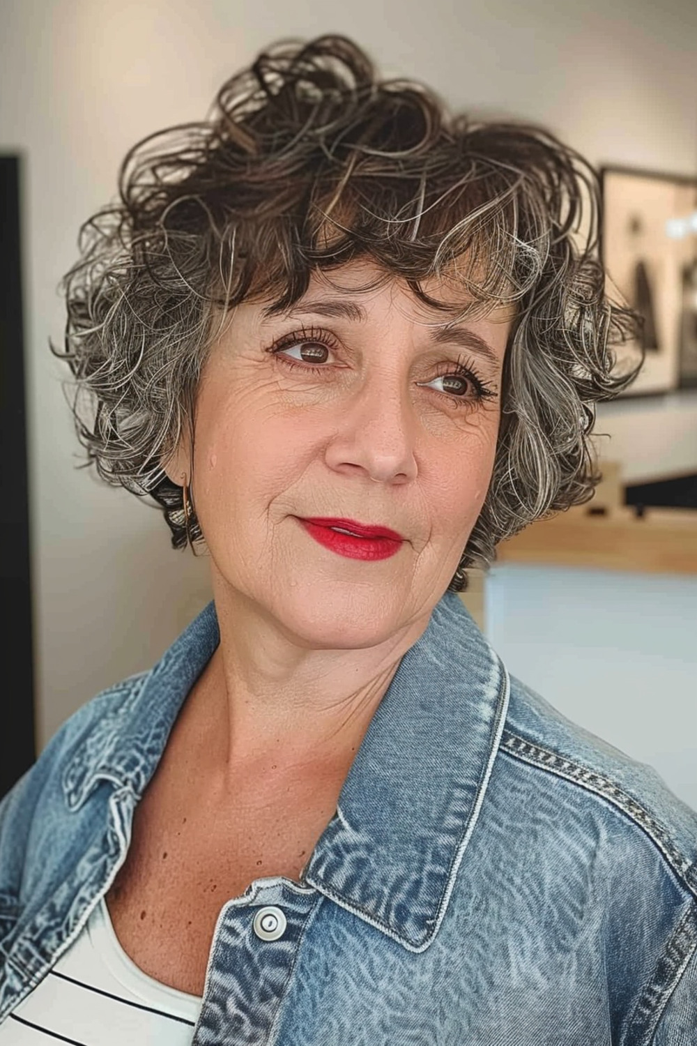 Short curly bob for women over 50