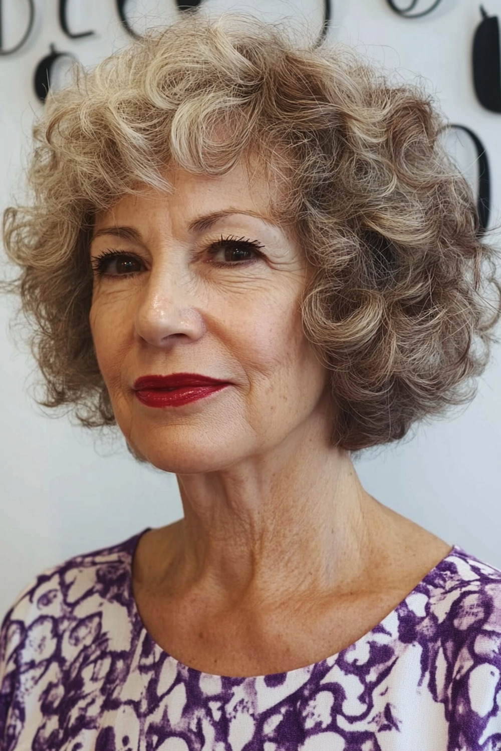 Short curly bob for women over 60