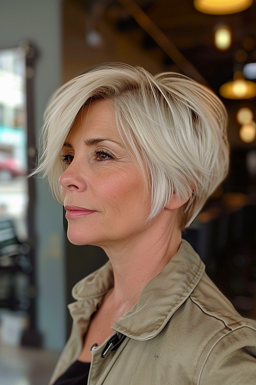 Short edgy layered pixie bob