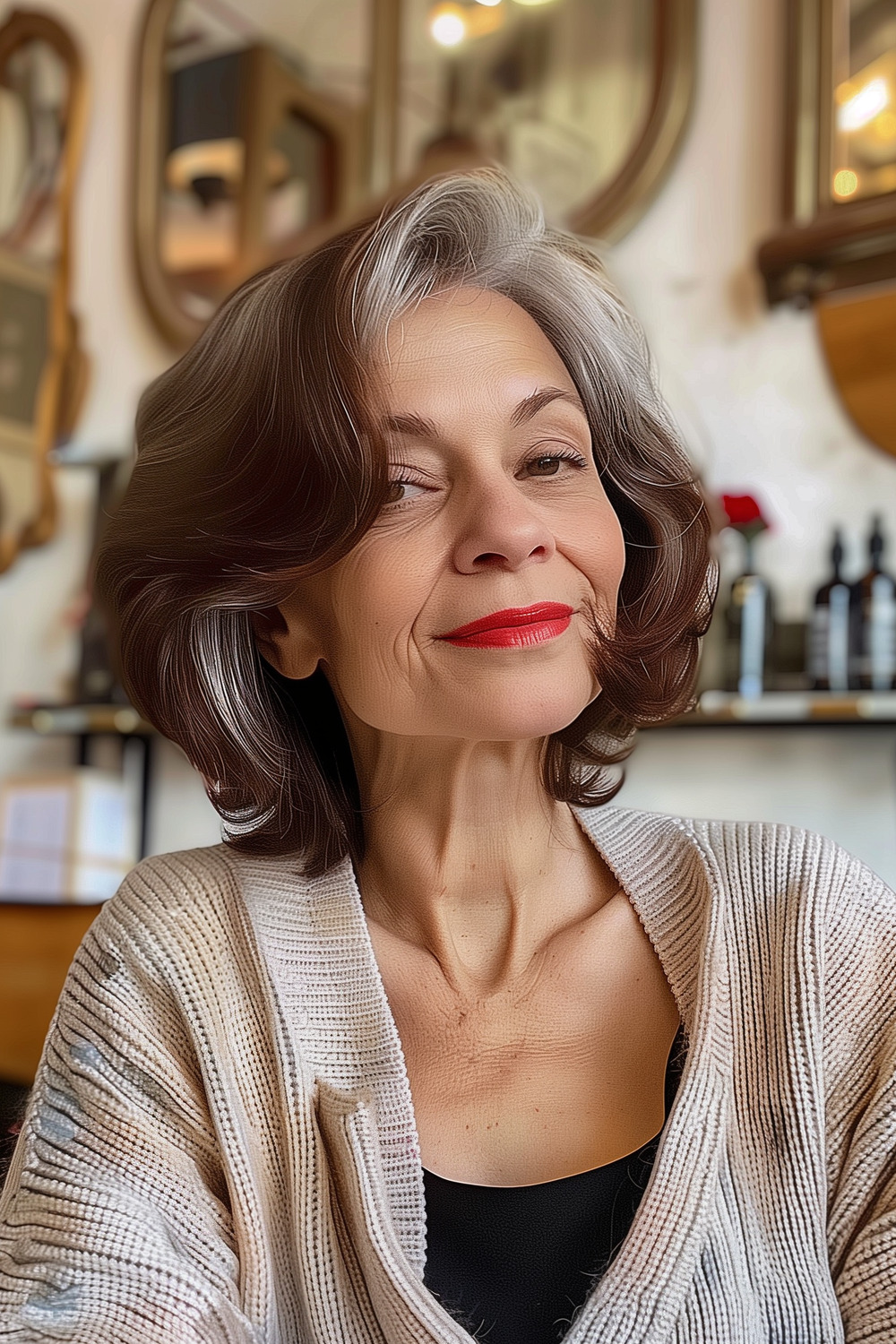 Short face framing layers for women over 60