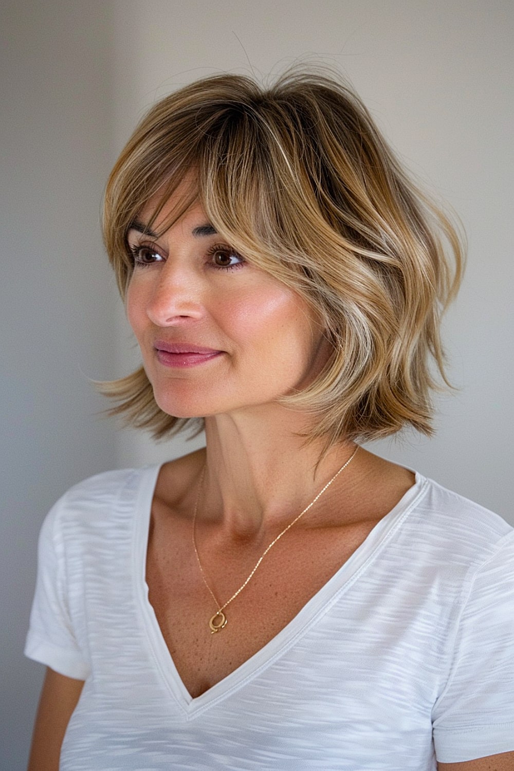 Short layered bob hairstyle