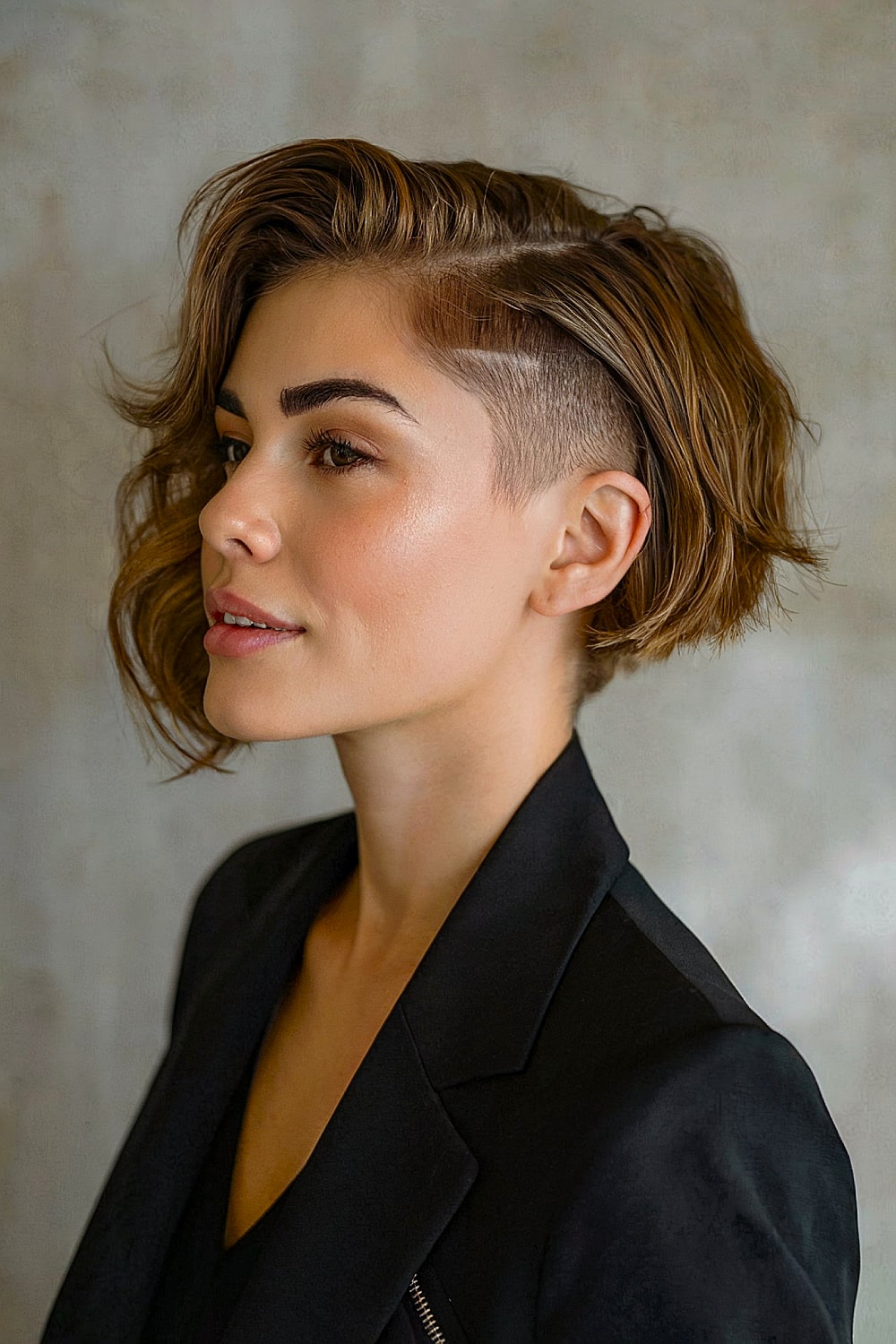 Short layered bob with undercut