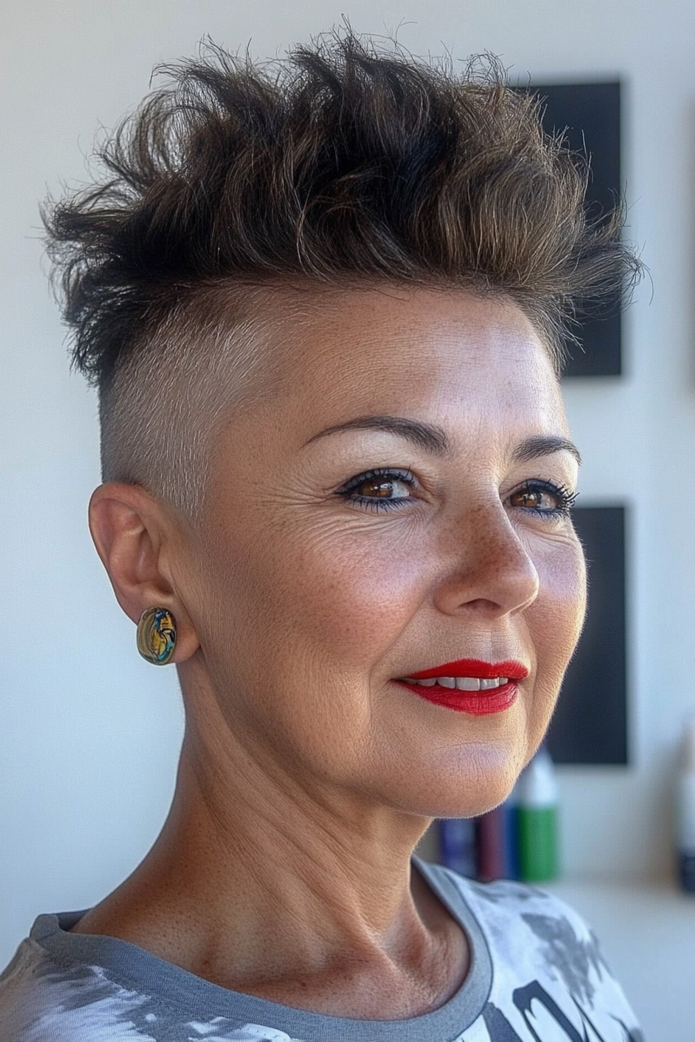 Short mohawk for women over 50