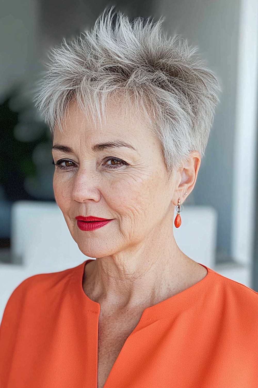 Short spiky haircut for women over 60