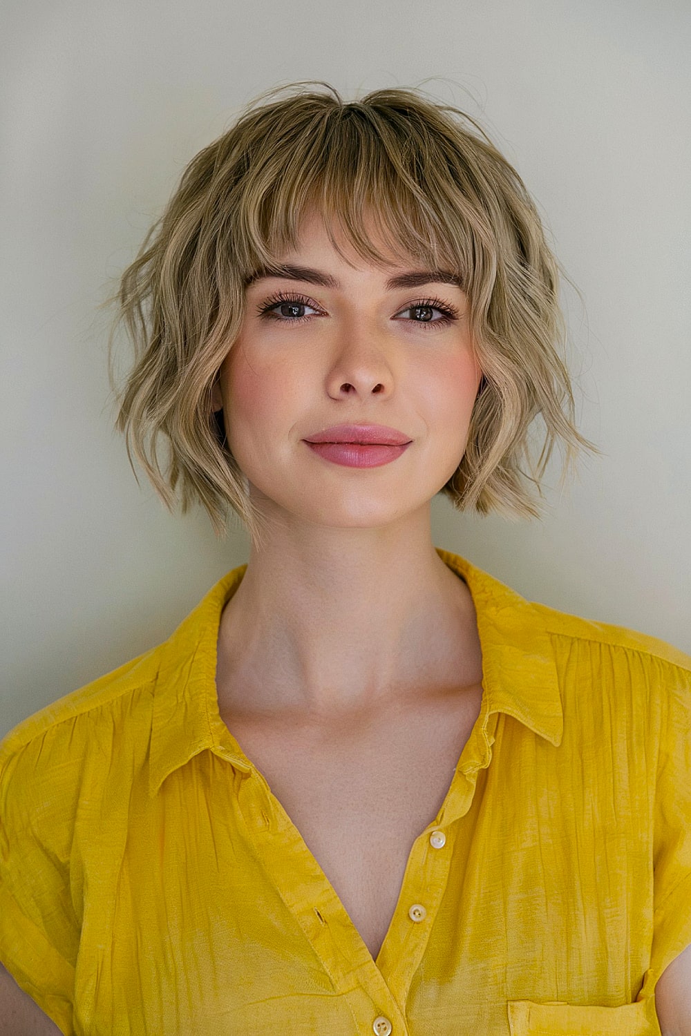 Textured layered bob on fine hair