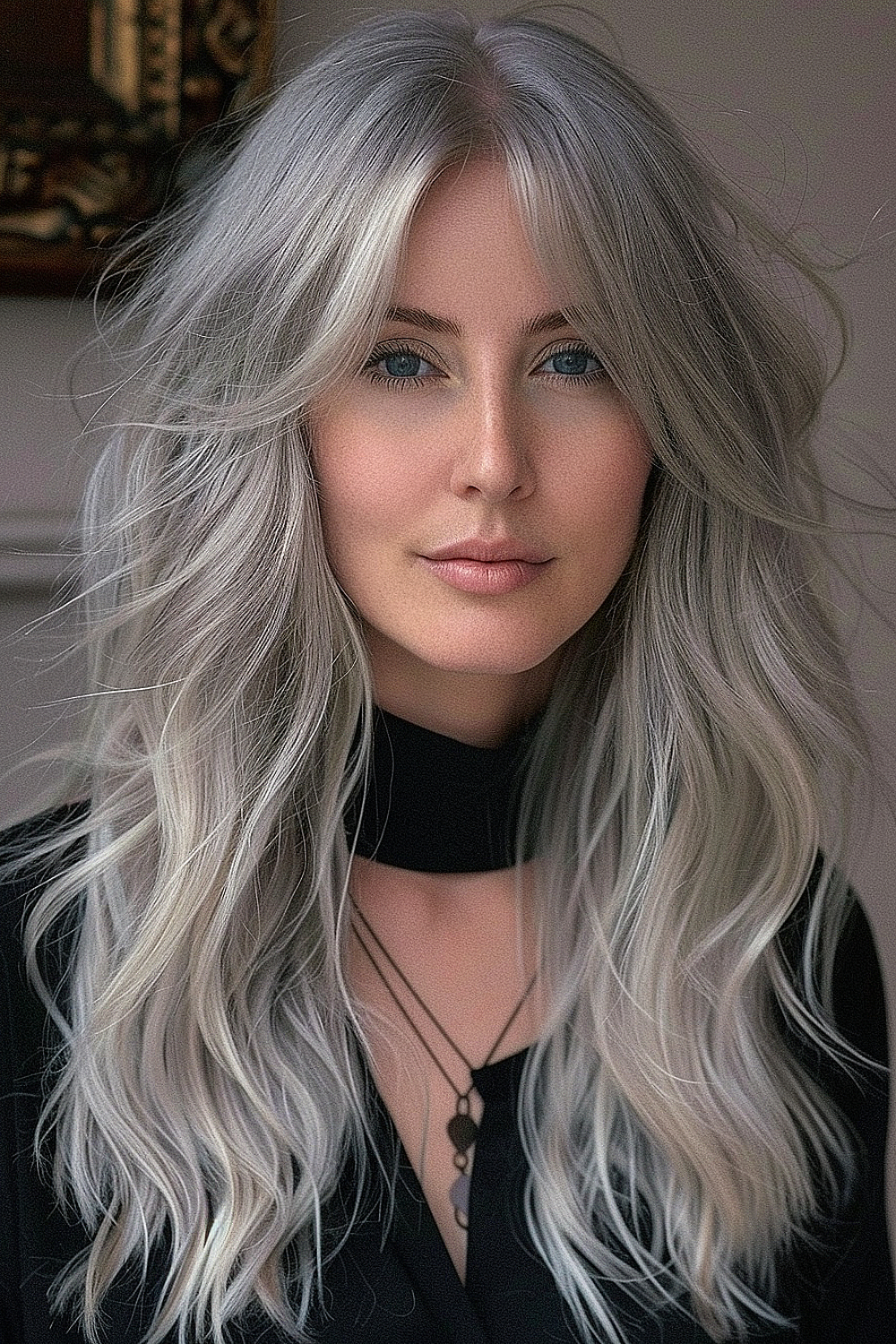 Silver fox long shag with dynamic layers