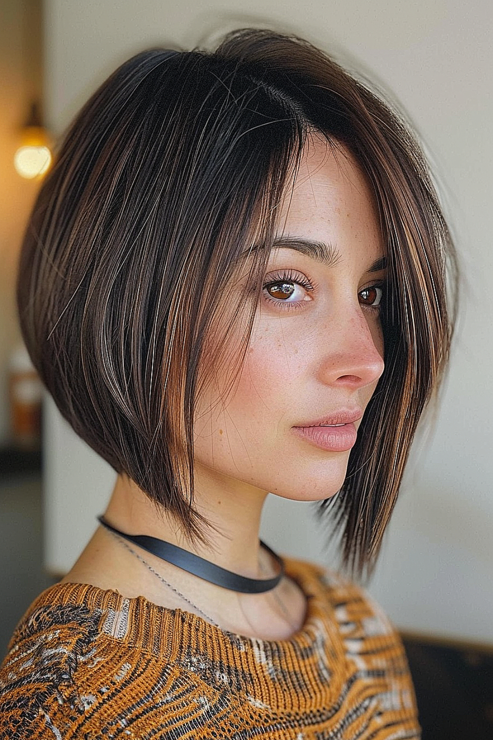 Sleek angled bob