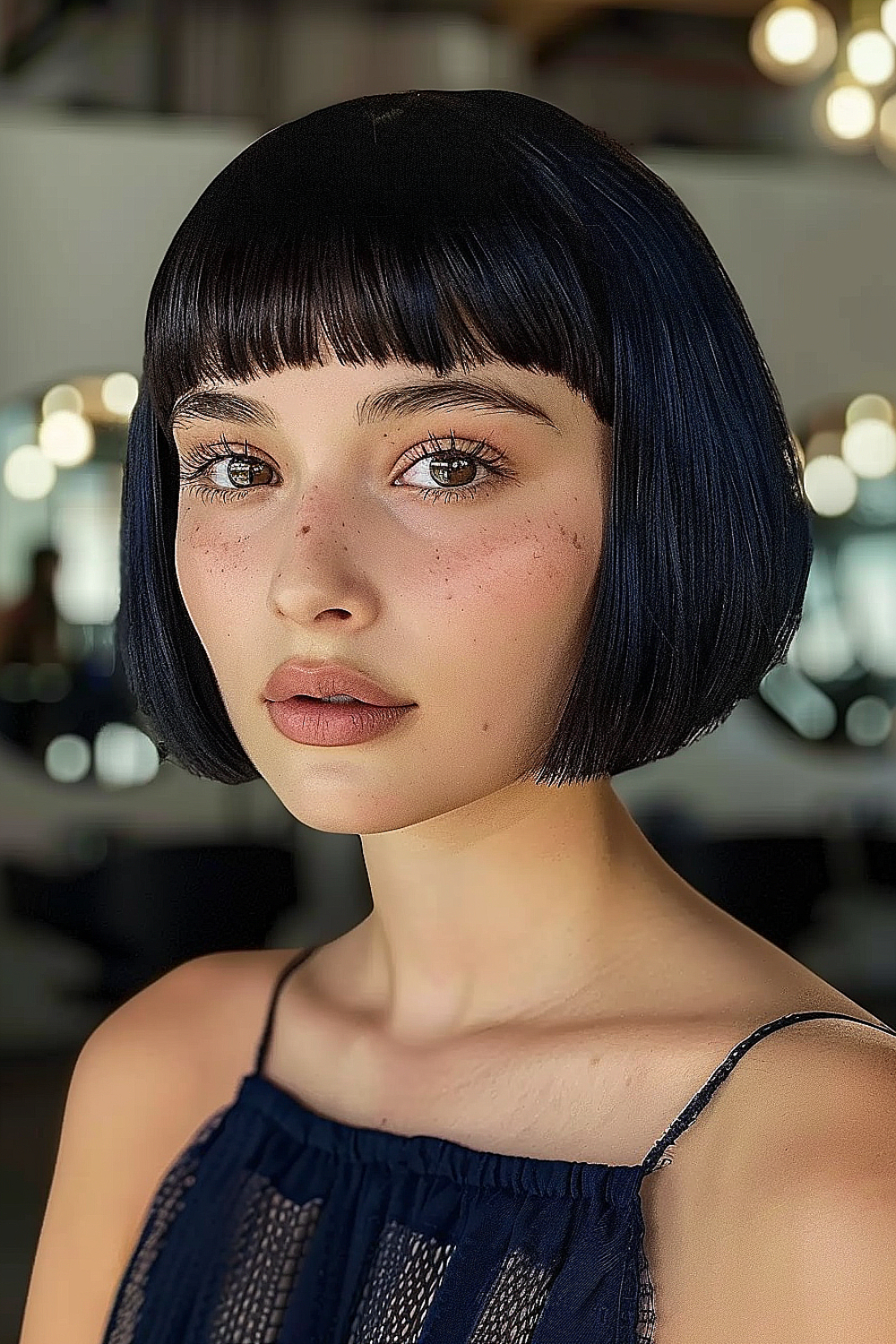 Sleek bob with micro bangs