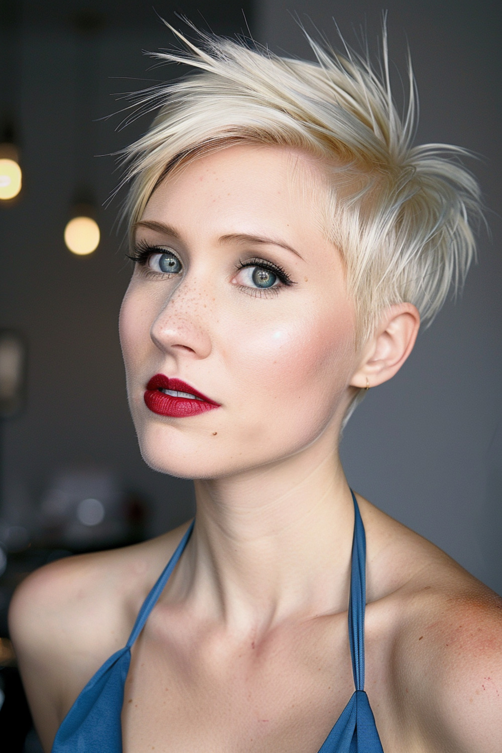 Sleek pixie cut