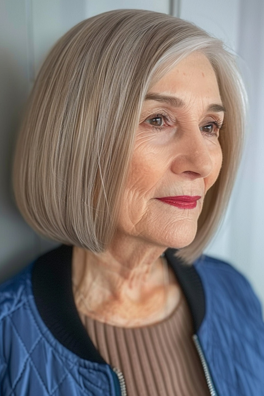 Sleek straight bob for women over 60