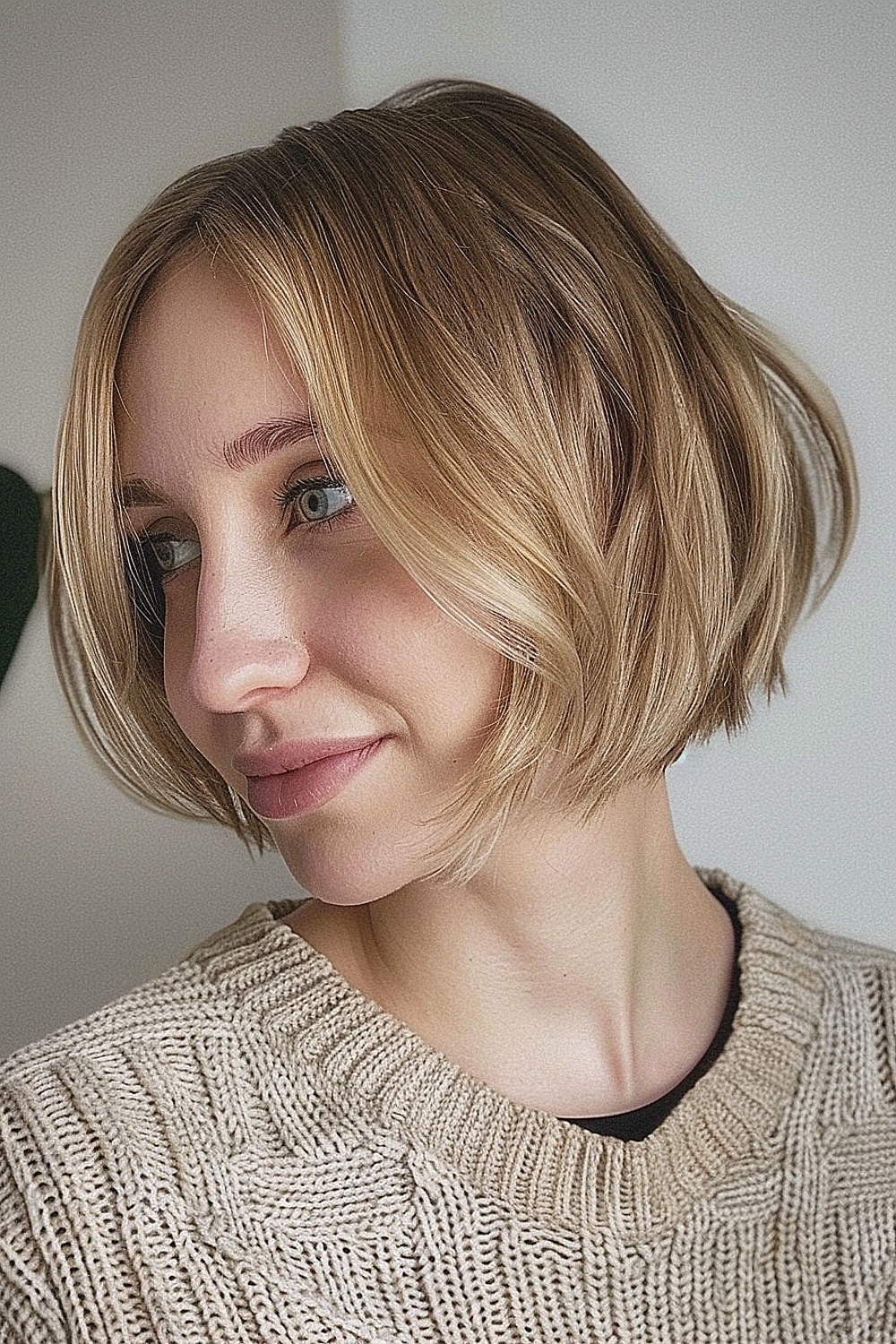 Soft bob with subtle layers for fine hair