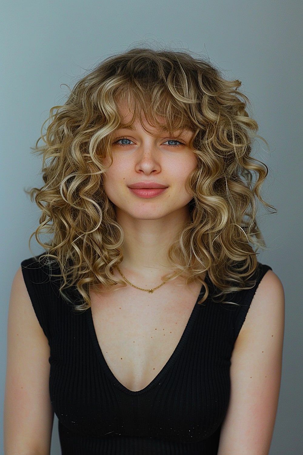 Soft curls on medium hair