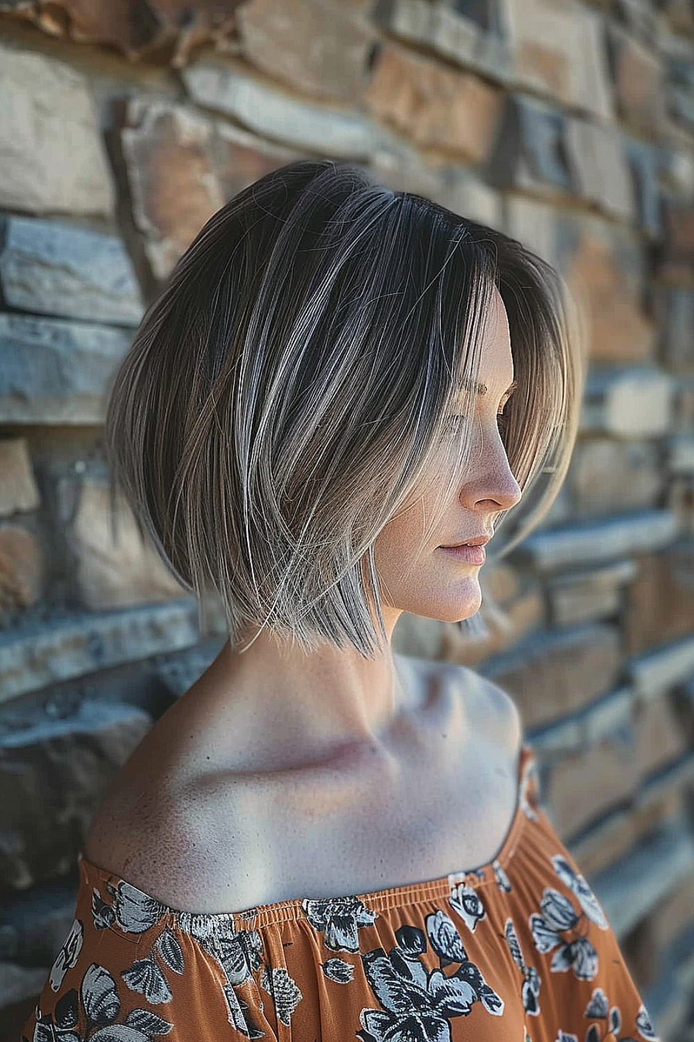 Soft tapered bob with natural flow and gentle layers