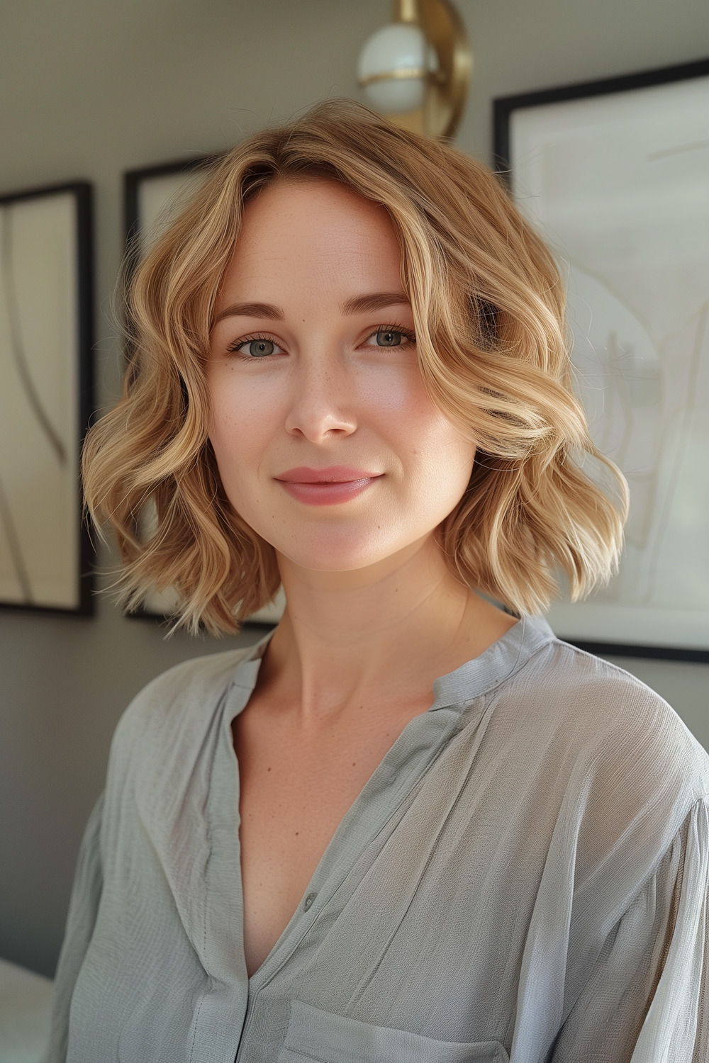 Soft tousled bob with subtle layers