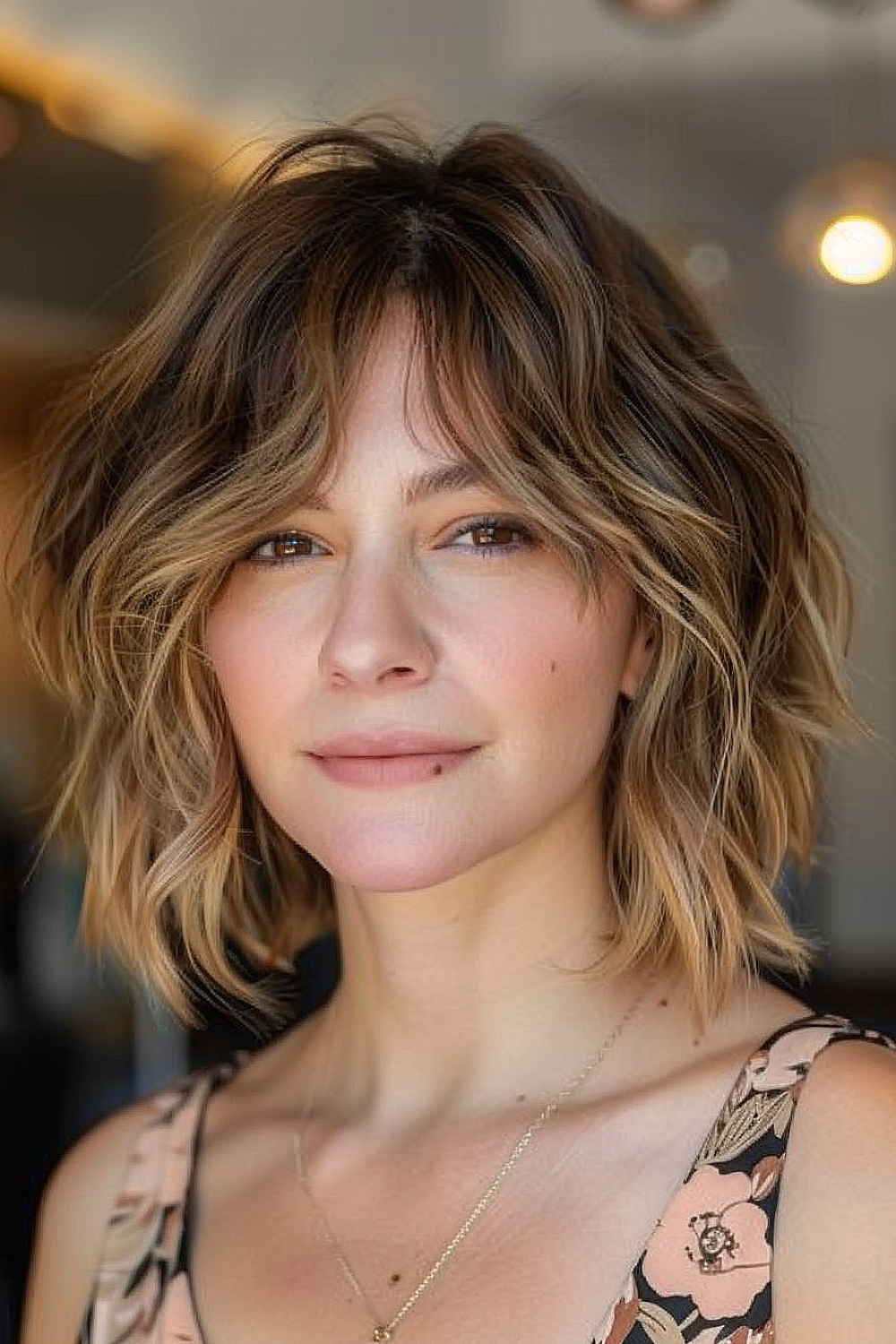 Soft wave bob with curtain bangs